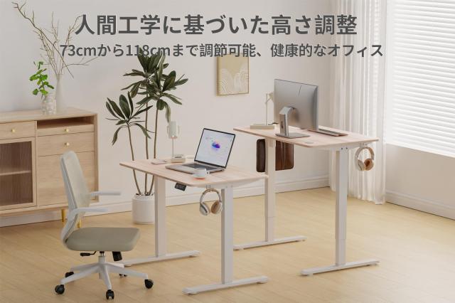 電動昇降式デスク 幅100cm 奥行き60cm 上下昇降デスク 収納棚 自動 | FEZIBO電動昇降式デスク スタンディングデスク 幅100cm