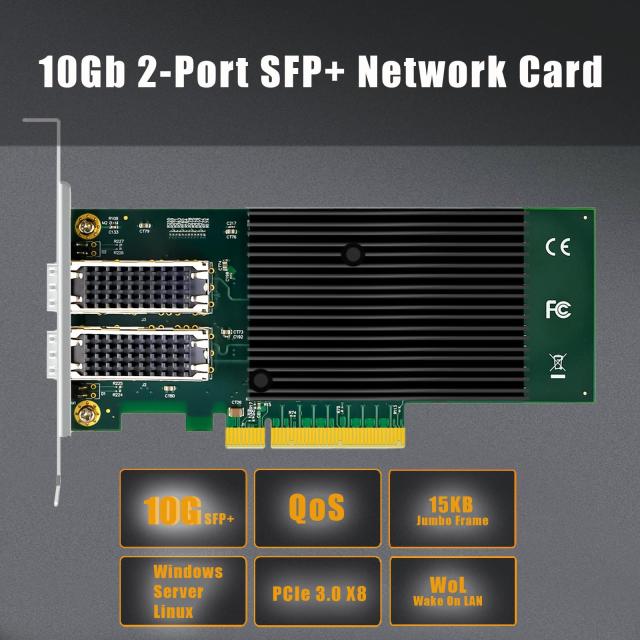 GLOTRENDS ST7218 2ポート10G SFP+イーサネットカード、Intel X710コントローラ、PCIE 3.0 X8インターフェイス、Windows 11/10/Windowsサ_1