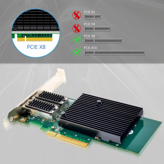 GLOTRENDS ST7218 2ポート10G SFP+イーサネットカード、Intel X710コントローラ、PCIE 3.0 X8インターフェイス、Windows 11/10/Windowsサ_4