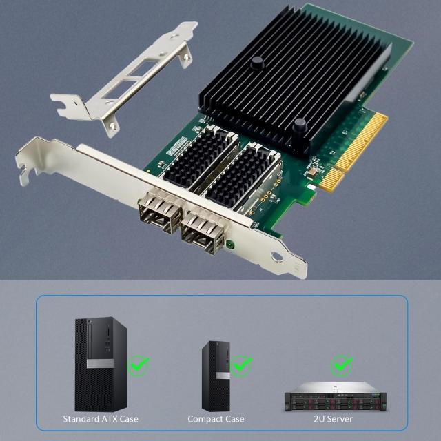 GLOTRENDS ST7218 2ポート10G SFP+イーサネットカード、Intel X710コントローラ、PCIE 3.0 X8インターフェイス、Windows 11/10/Windowsサ_5