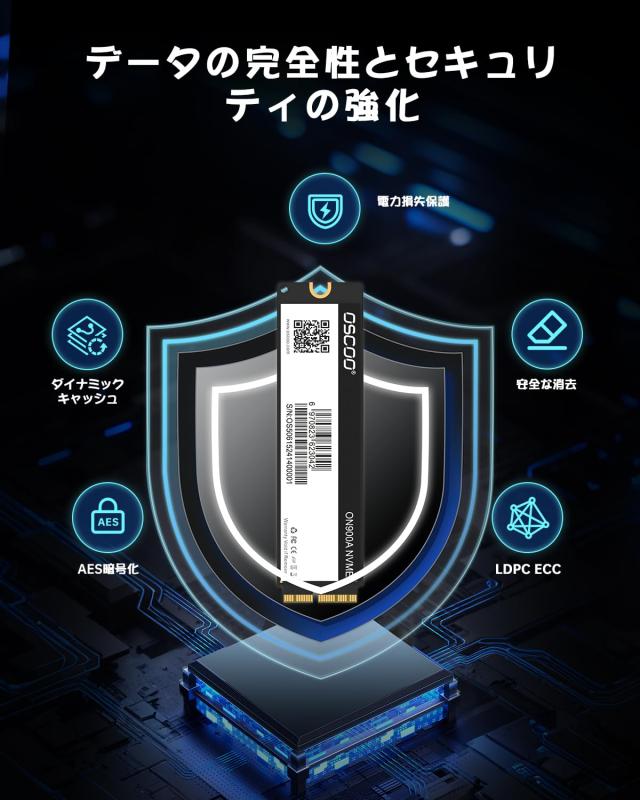 OSCOO 512GB NVMe SSD MacBook専用 ？ 最大読取速度2100MB/s、PCIe Gen3.0x4 M.2 内蔵型SSD、MacBook Air（2013〜2017）、MacBook Pro（201_3