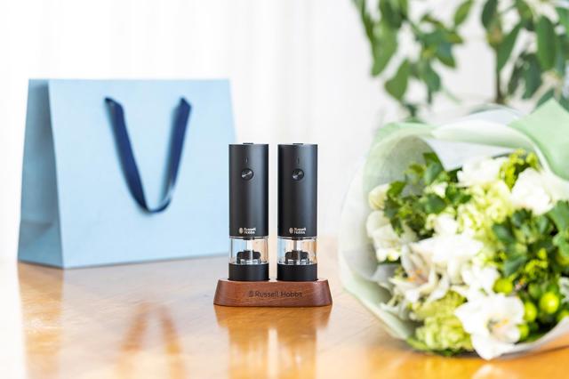 ラッセルホブス 電動ミル 充電式 ソルト＆ペッパー 岩塩 胡椒 スパイス 粗さ調節可能 ミニ 2本セット ブラック 7942JP-BK_8