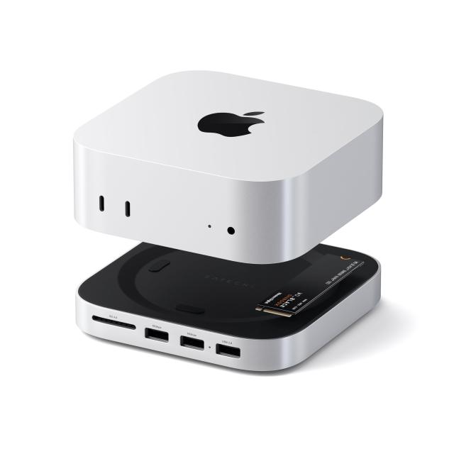 Satechi Mac Mini M4 ハブ ＆ スタンド NVMe SSD エンクロージャー搭載