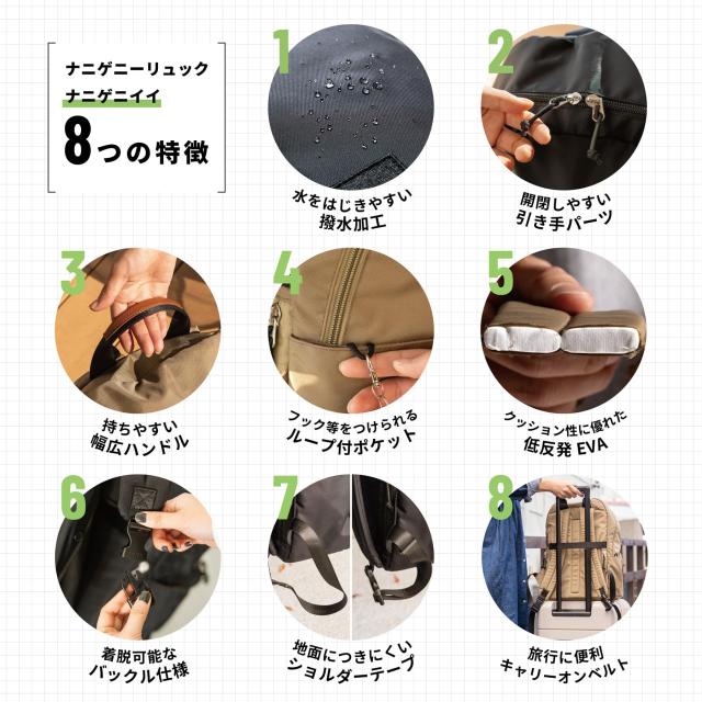 DOD(ディーオーディー) ナニゲニーリュック 軽量 撥水 11ポケット