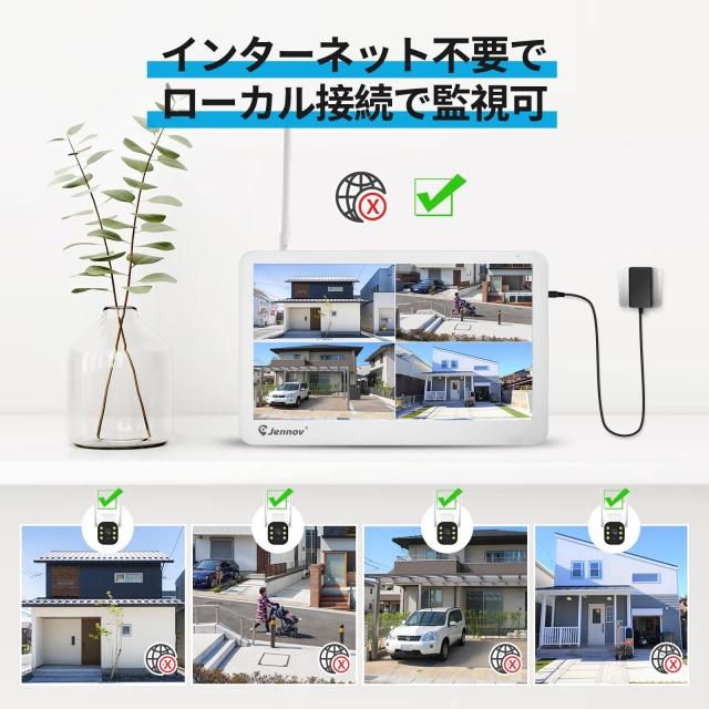 Jennov 防犯カメラ 屋外 IP66防水防塵 500万画素 超高画素 モニタ JENNOV 防犯カメラ 屋外 IP66防水防塵 500万画素 超高画素