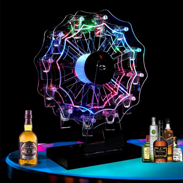 テキーラ観覧車 LED酒ボトルの表示棚 (グラスは含まれません) 観覧車 ワイン Amazon｜テキーラ観覧車 LED酒ボトルの表示棚 観覧車 ワイン