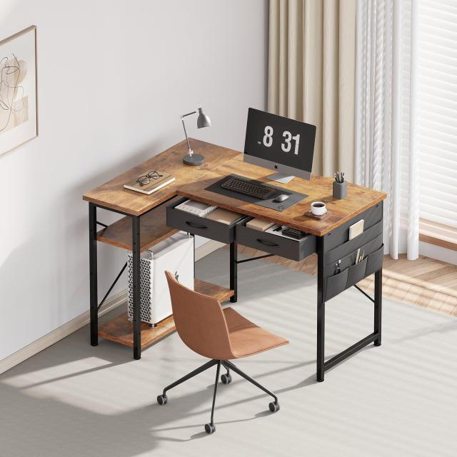 Maihail l字デスク机pcデスク パソコンデスク 幅100cm×奥行45cm つくえ