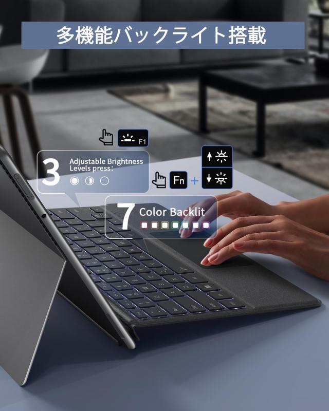 Surface pro3/4/5/6/7専用 キーボード 取付簡単 無線式 Surface pro3⁄4⁄5⁄6⁄7専用 ワイヤレスキーボード ワイヤレスマウス
