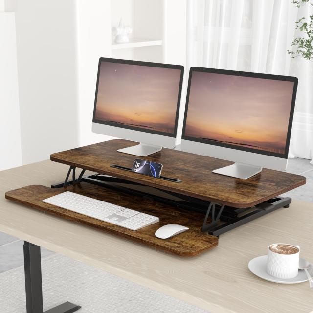 ERGOMAKER スタンディングデスク 卓上ガス圧昇降式 Amazon | ERGOMAKER スタンディングデスク 卓上 幅64CM 高さ調節
