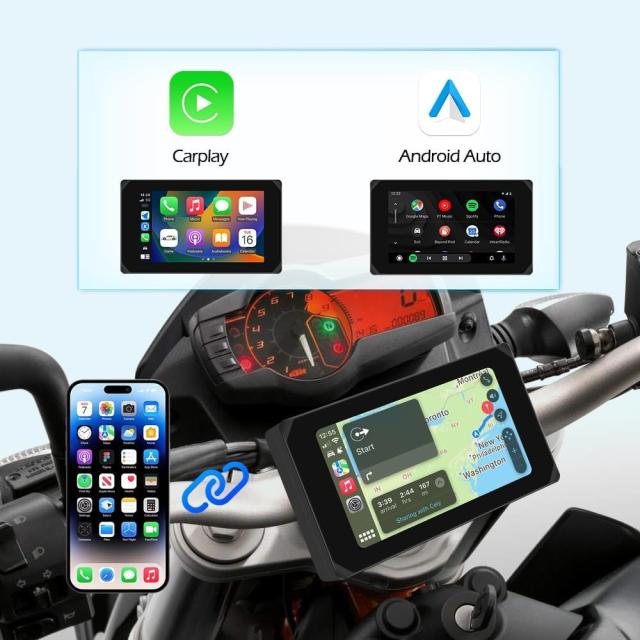 Motocam バイク用ドライブレコーダー 前後カメラ バイク用スマートモニター Carplay/AndroidAuto対応 5インチタッチパネル SONYセンサー