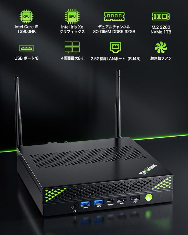 GMKtec NucBox K10 ミニPC 「64GB DDR5 1TB SSD」高性能Intel Core i9