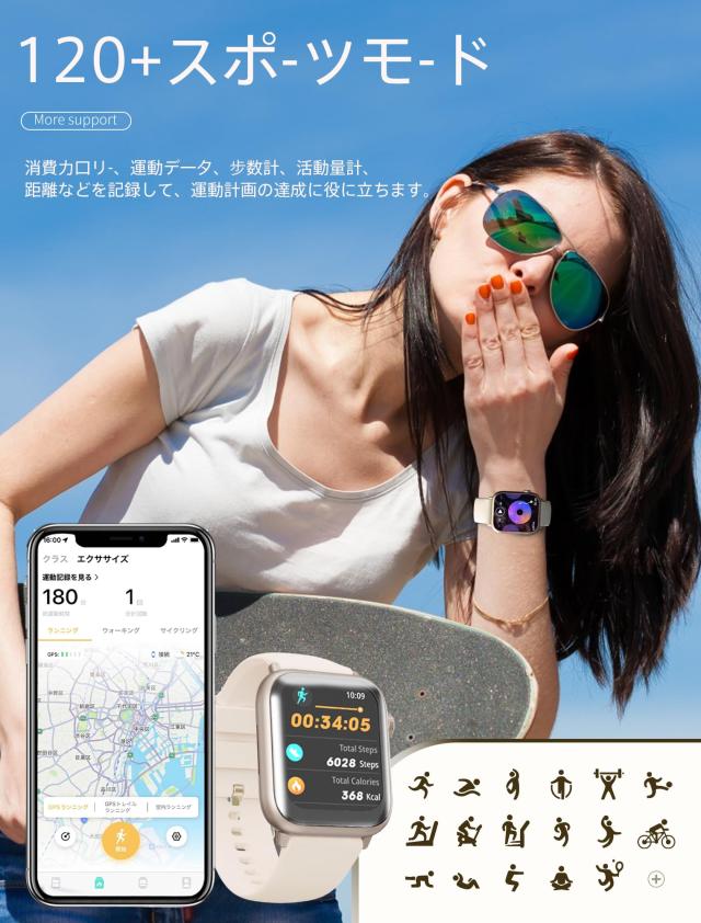 スマートウォッチ 【1.85インチ HD大画面 2025 超薄型軽量 日本語対応