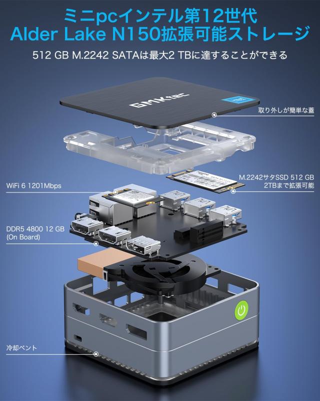 ミニPC 第12世代インテルTwin Lake N150 T9H Win11 Amazon.co.jp: ミニPC 第12世代インテルTwin Lake N150 T9H