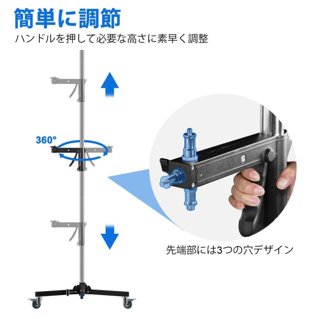 Selens ヘビーデューティーライトスタンド ライトスタンド 撮影 43cm 