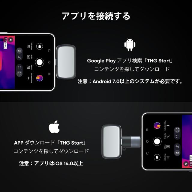 GOYOJO サーモグラフィー サーマルカメラ 赤外線カメラ iOS14.0以上