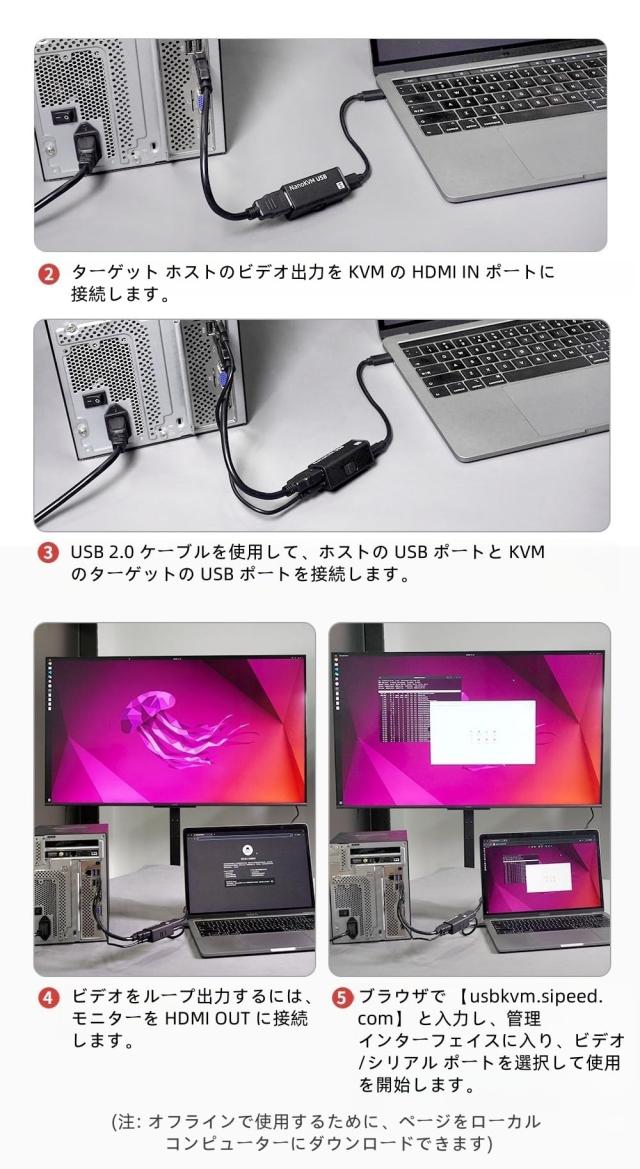 WayPonDEV Sipeed NanoKVM-USB 指サイズの 4K USB KVM (サーバー/SBC 用) 便利な操作とメンテナンス/マルチデバイス コラボレーション ツ_7
