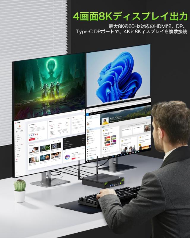 GMKtec ミニpc intel Core i9-13900HK 「16GB DDR5 1TB SSD」14コア20