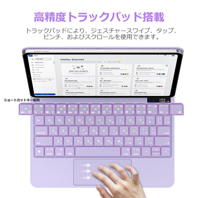 QERDAOYI マジックキーボード 2025 iPad 第11世代11 インチ A16 ＆iPad第10世代10.9インチ（A2696/A2757/A2777）に対応 日本語配列 高精度_2