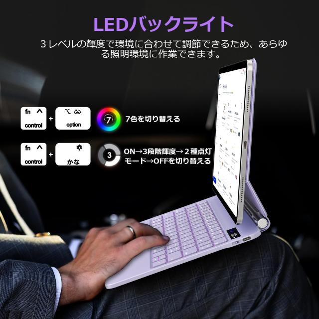 QERDAOYI マジックキーボード 2025 iPad 第11世代11 インチ A16 ＆iPad第10世代10.9インチ（A2696/A2757/A2777）に対応 日本語配列 高精度_4