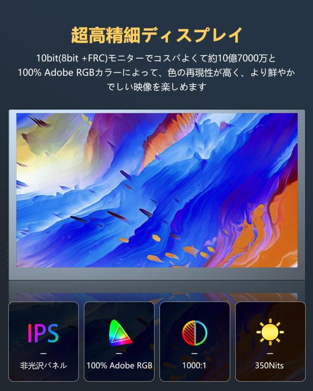 モバイルモニター EVICIV 18.5インチ 4Kモバイルディスプレイ ゲーム 