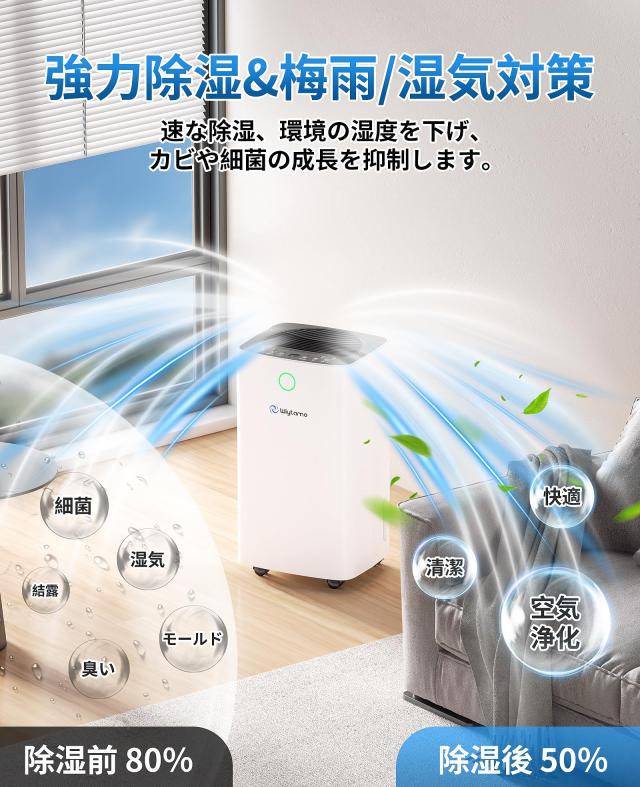 除湿機 衣類乾燥 コンプレッサー式 除湿器 除湿量12L/日 強力除湿 衣類乾燥