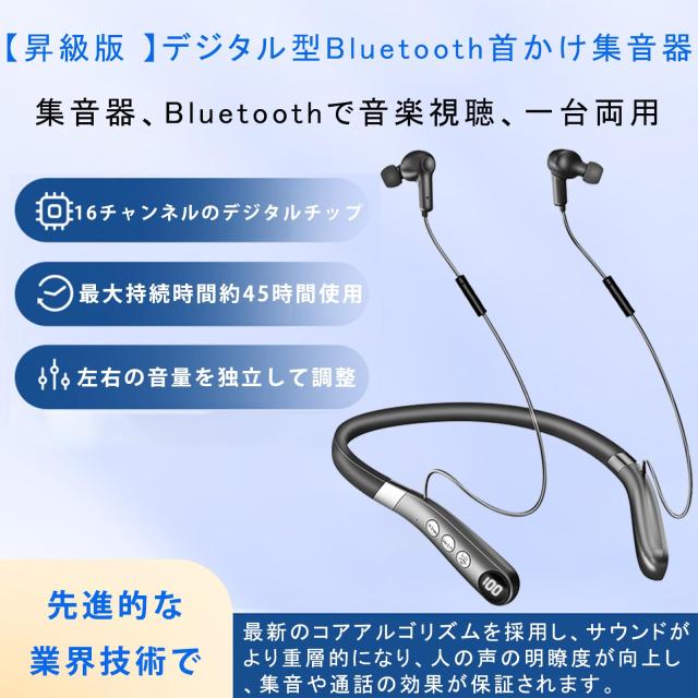 集音器 【2025年昇級版 】 高齢者集音器 Bluetooth5.2 USB充電式 首かけ集音器 6段階音量調節 軽量 ノイズ低減 ハウリング防止 電話/音楽_1