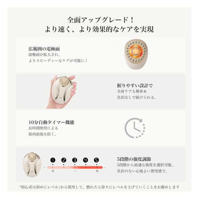 yete 美顔器 ボディ美容器 1台多役 複合美容器 超音波RF 5段階の強度