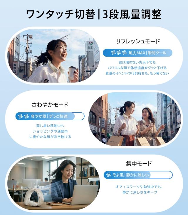 【2025新登場・上下六風道＆風量最強】TORRAS ネッククーラー 首掛け扇風機 ネックファン 折りたたみ【COOLiTE 首かけ扇風機】 携帯扇風_5