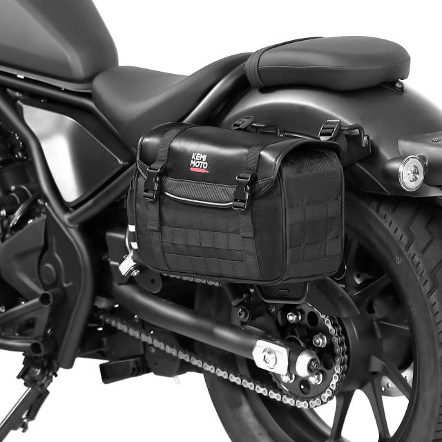 【父の日ギフト】KEMIMOTO バイク サイドバッグ 8L バイク用 サドルバッグ レブル250 サイドバッグ汎用 防撥水 ドリンクホルダー付属 金_7