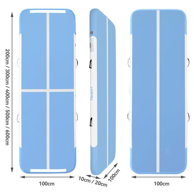Fbsport 2/3/4/5/6M エアトラック 体操 マット エアーマット 折り畳み可能 インフレータブル 電動エアーポンプ付き 自宅用 トレーニング