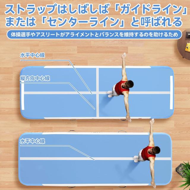 Fbsport 2/3/4/5/6M エアトラック 体操 マット エアーマット 折り畳み可能 インフレータブル 電動エアーポンプ付き 自宅用 トレーニング