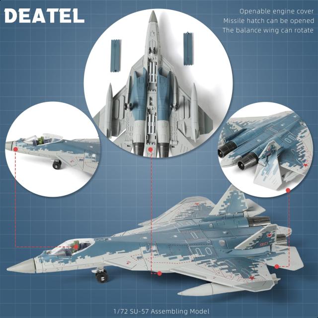SEBUNAS 1/72スケール Su-57S 軍用航空機玩具 クイックビルドモデル