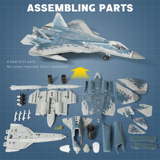SEBUNAS 1/72スケール Su-57S 軍用航空機玩具 クイックビルドモデル