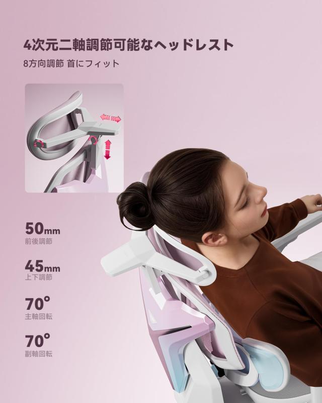 AutoFull(オートフル) G7 オフィスチェア デスクチェア 人間工学 テレワーク 疲れない 人体工学椅 メッシュチェア 10段階調整背もたれ 3