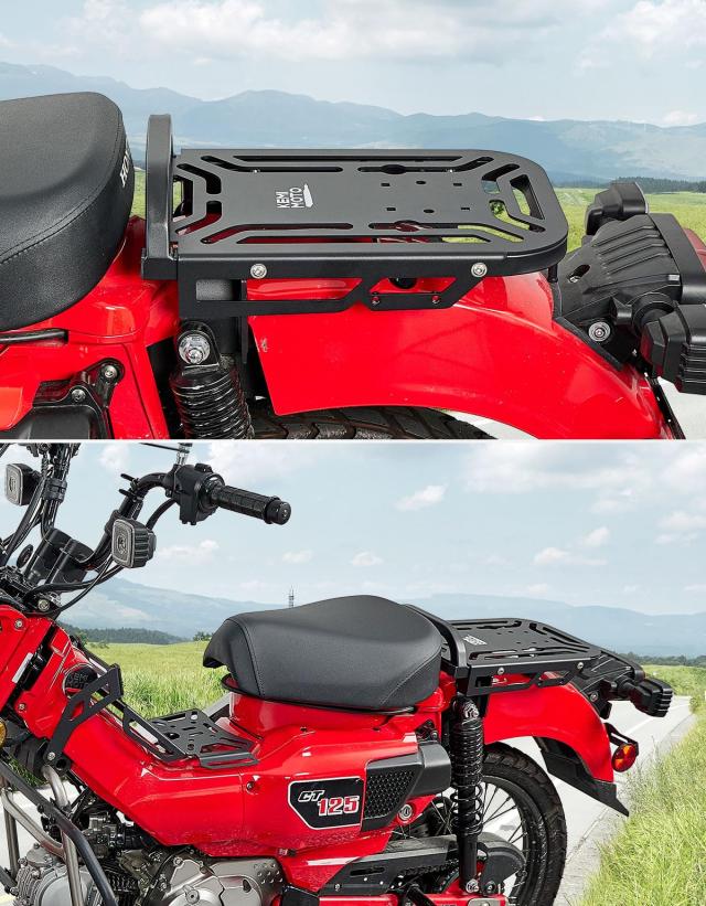 KEMIMOTO バイク リアキャリア ラック CT125 ハンターカブ(JA55/JA65)用 HONDA ハンターカブ シートバッグを取付可能 リアシートクッショ_1