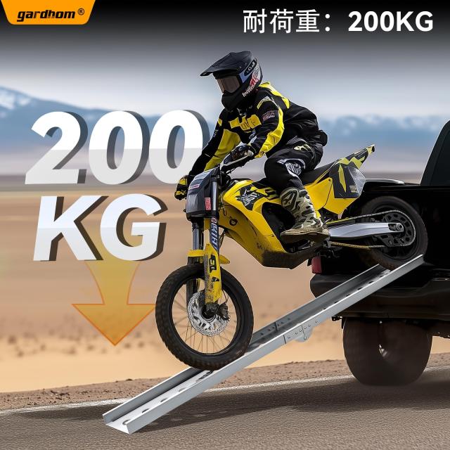 バイク ラダーレール 折りたたみ式 アルミ製 長さ184cm 幅15cm 耐荷重200kg バイク スロープ 軽量アルミブリッジ 段差解消 ハーレー 四輪_2