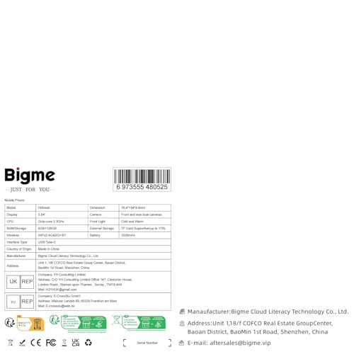 Bigme 電子ブックリーダー、 6G+128GBアンドロイド11スマートフォン、36レベルフロントライト、3300mAhバッテリー、5+13MPカメラ電子書籍_7