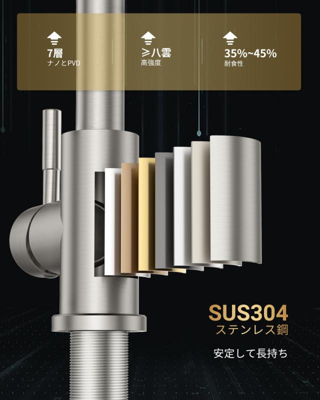 APPASO 自動キッチン水栓、引出し式プレミアム感応式キッチン水栓 APPASOタッチレスキッチン水栓、引出し式プレミアム感応式