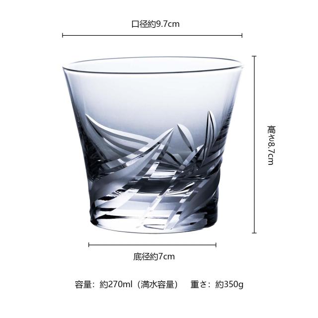 LUGUFON クリスタル 切子 グラス ペア ウイスキーグラス ロックグラス