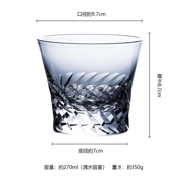 LUGUFON ウイスキーグラス ロックグラス クリスタル 切子 ペア 上品