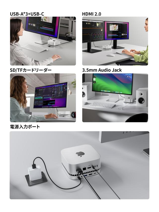 Mac Mini M4 対応ハブ MOVE SPEED USB-Cハブ 【10-in-1全能型＆内蔵