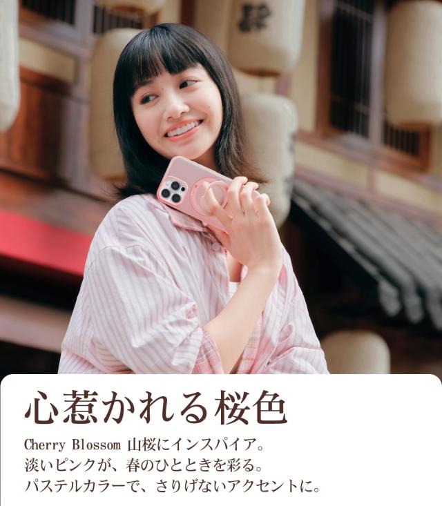 TORRAS iPhone 16 Pro 用 ケース カメラコントロールボタン付き【初夏トキメキタイム・多機能360度回転スタンド】縦横両対応 マグネット_5