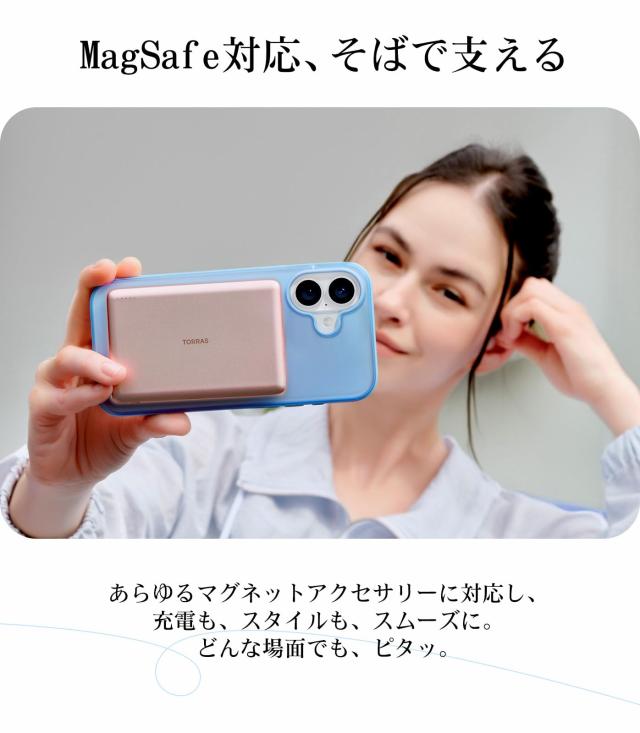 TORRAS iPhone 16 用 ケース カメラコントロールボタン付き【海色の