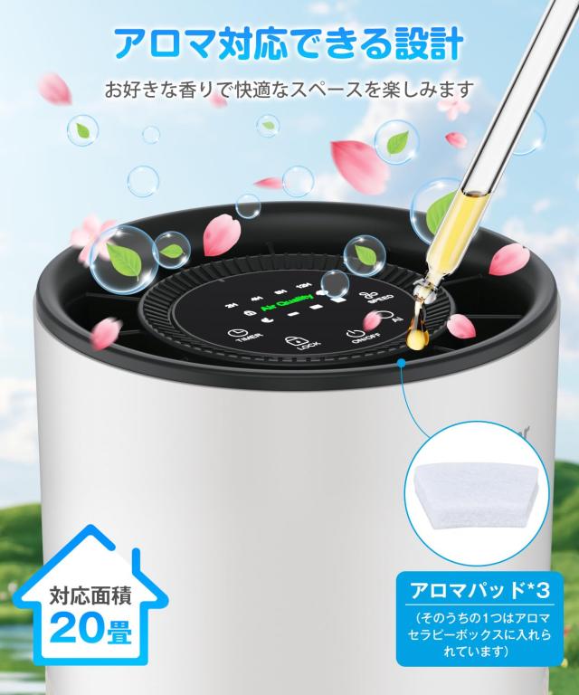 空気清浄機 小型 【2025春 花粉対策&AI風速調整】360°循環浄化 アロm Amazon.co.jp: 空気清浄機 【2025最新型・360°強力浄化・20~40畳対応