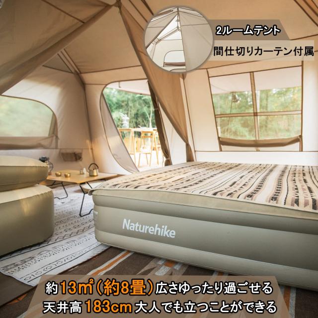 Naturehike公式ショップ ワンタッチ テント Ti Black新型素材 UPF12500+ 拡張キャノピー キャンプ ロッジ型 設営簡単 uvカット 自立式 ２_3