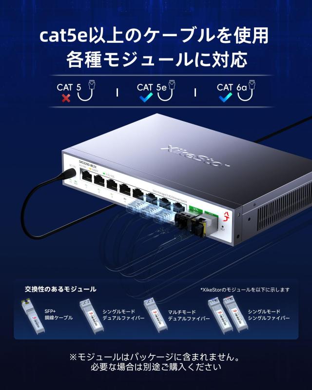 XikeStor 10ポート 2.5G ウェブ管理型 イーサネットスイッチ LACP/VLAN/QoS/STP/IGMP対応 2.5ギガビットネットワークスイッチ 金属製ファ