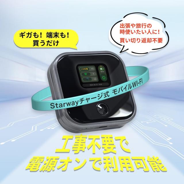 Starway ポケットWiFi モバイルルーター simフリー 国内 3GB 10日間 プラン付き 車載用 wi-fi ルーター 月額費用無し 端末買い切り チャ_1