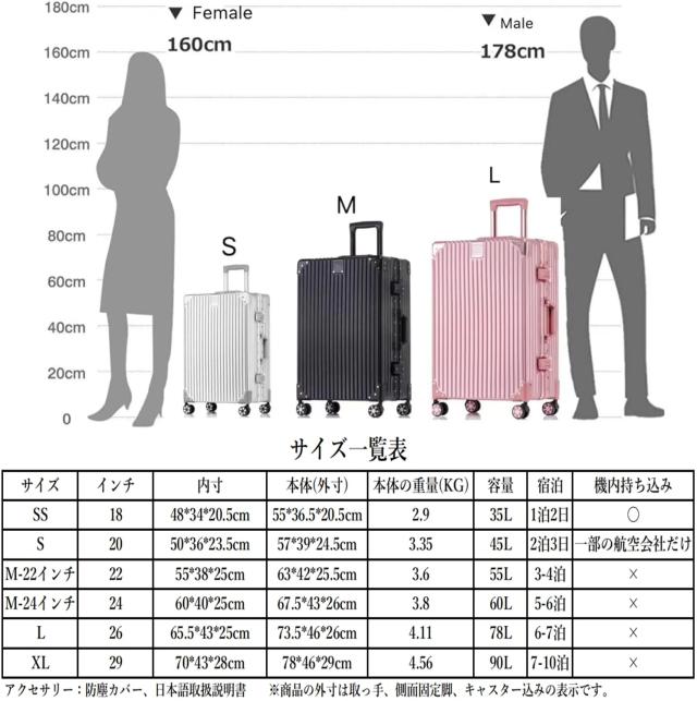 Roamifyland] スーツケース 大型 アルミフレームタイプ キャリーケース
