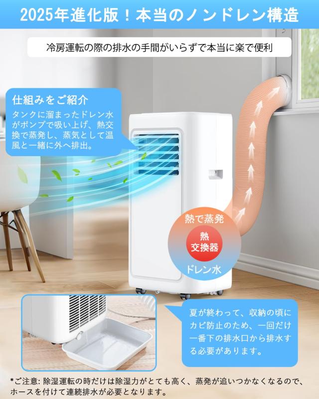 2025新型】 JYWINA スポットクーラー 移動式エアコン冷房10畳