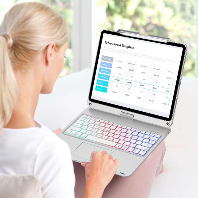 【2025新型】iPad air 13 インチキーボード(M3 2025/M2 2024) iPad Pro 12.9 第6/5/4/3世代 キーボードケース 360°回転180°反転 タッチ_6